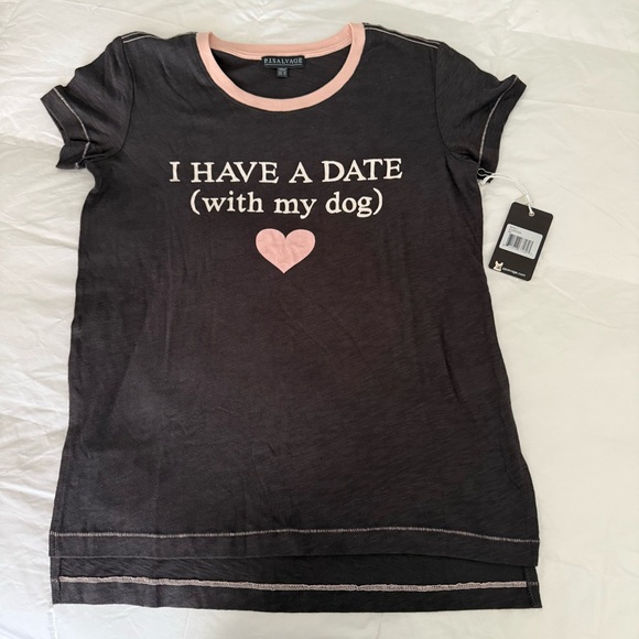 P.J. Salvage Womens I Have A Date with my dog Pajama Sleep T-shirt Grey Size XS - Picture 4 of 13
